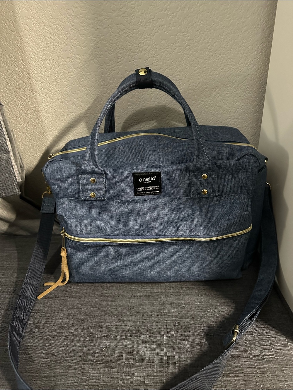 Anello denim crossbody bag